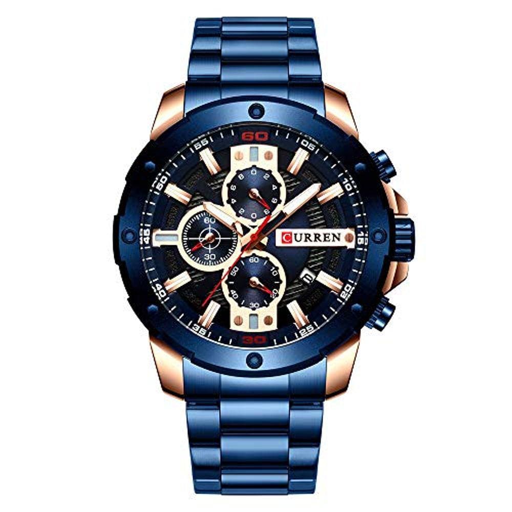 Relógio masculino CURREN Quartz Luminous Fashion Sport Stain