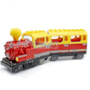 Bateria Operado Duplo Blocks Trem Tijolos de Construção Educatio