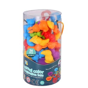 1 Conjunto Animal Contando Brinquedo Colorido Educacional Chuva Criativa
