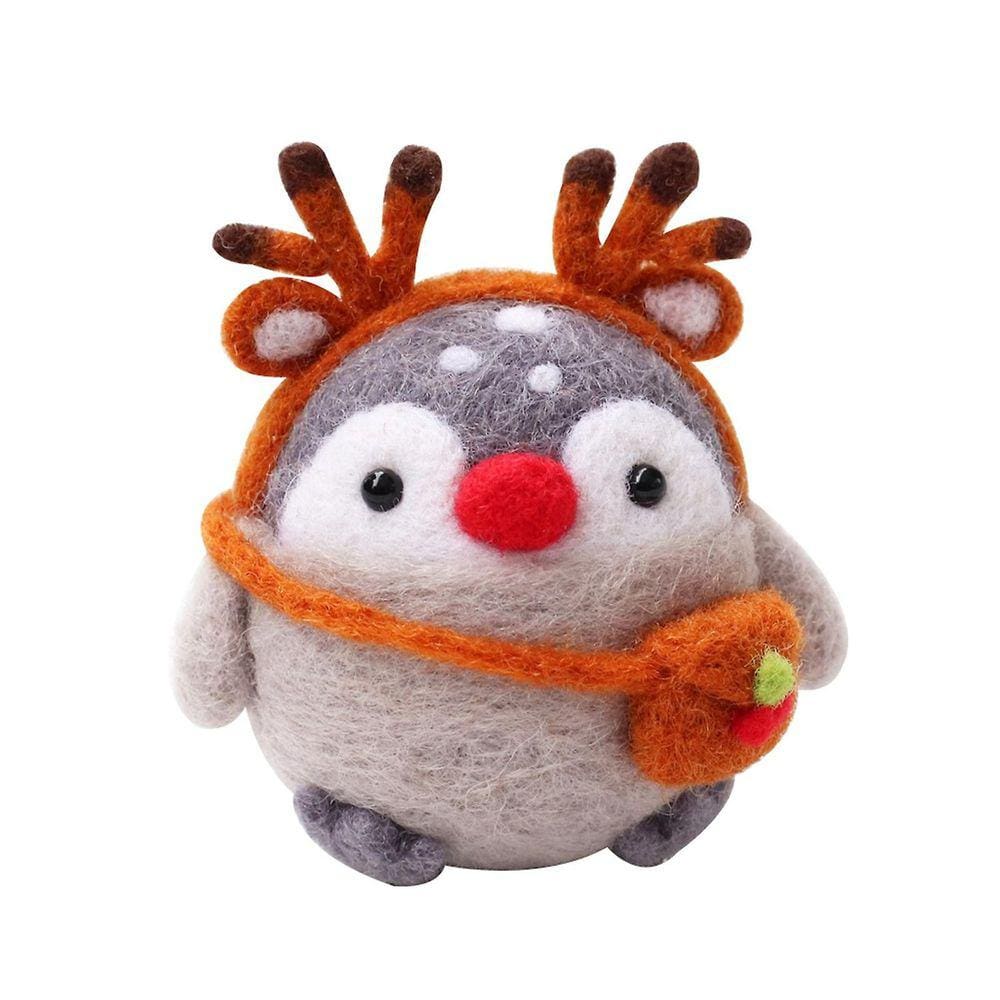 Pacote feito à mão da produção material dos feltros de lã do cutucão do teste padrão bonito do pinguim