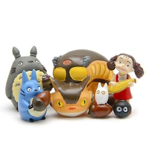6pcs Hayao Miyazaki Totoro menina castanha figura brinquedo