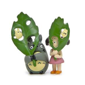 2pcs Miyazaki Meu vizinho Totoro com folhas verdes Mei Lands