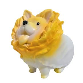Cabbage Dog Cute Art Designer Toy Figurine Figura colecionável Cão vegetal