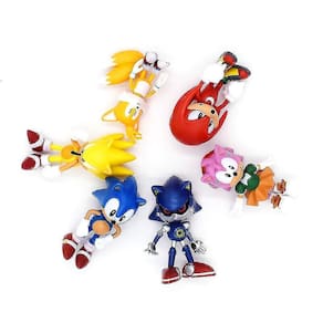 6 peças de Sonic The Hedgehog Movable Doll Modelo Infantil