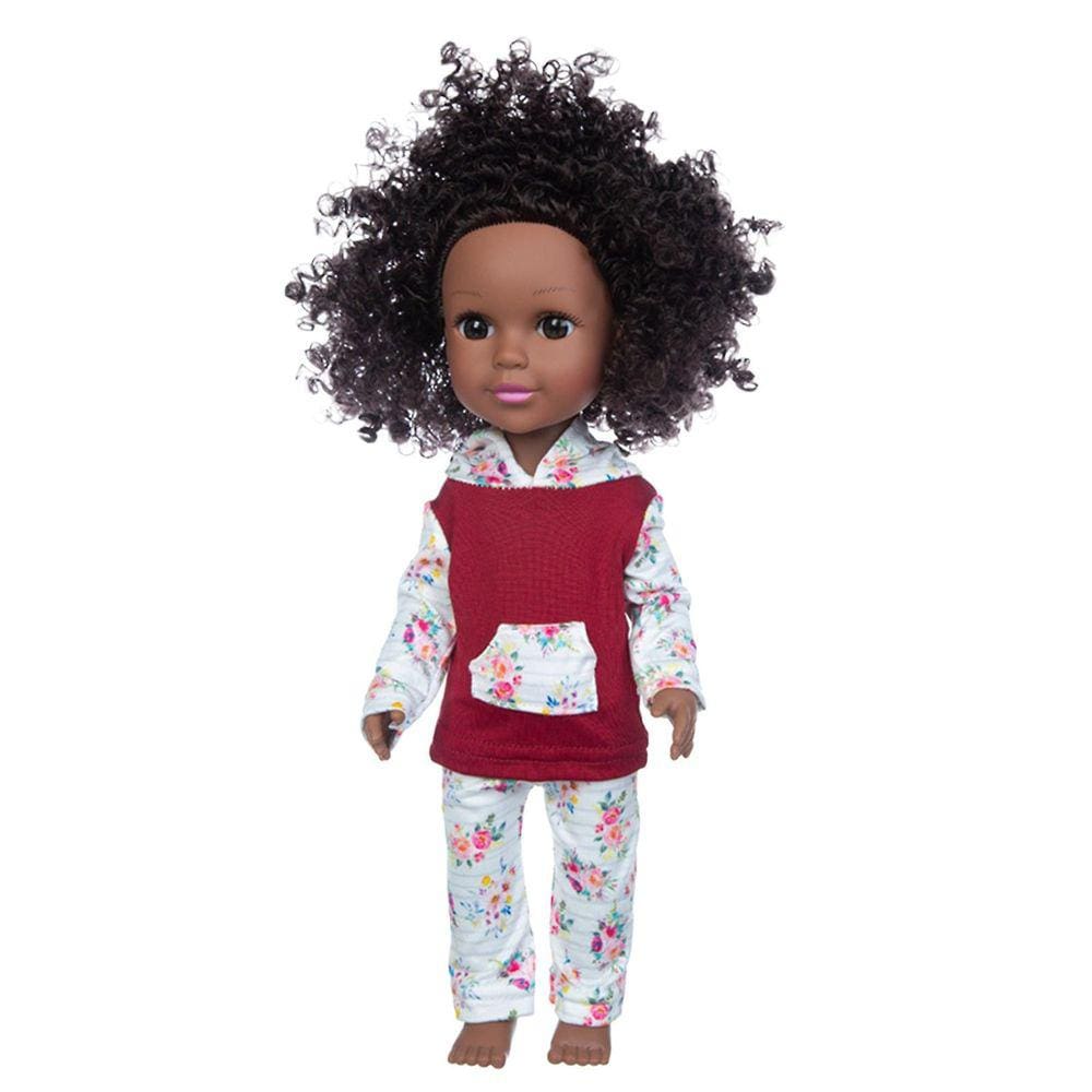 Black African Black Baby Cute Curly Black 35cm Vinyl Baby Toy