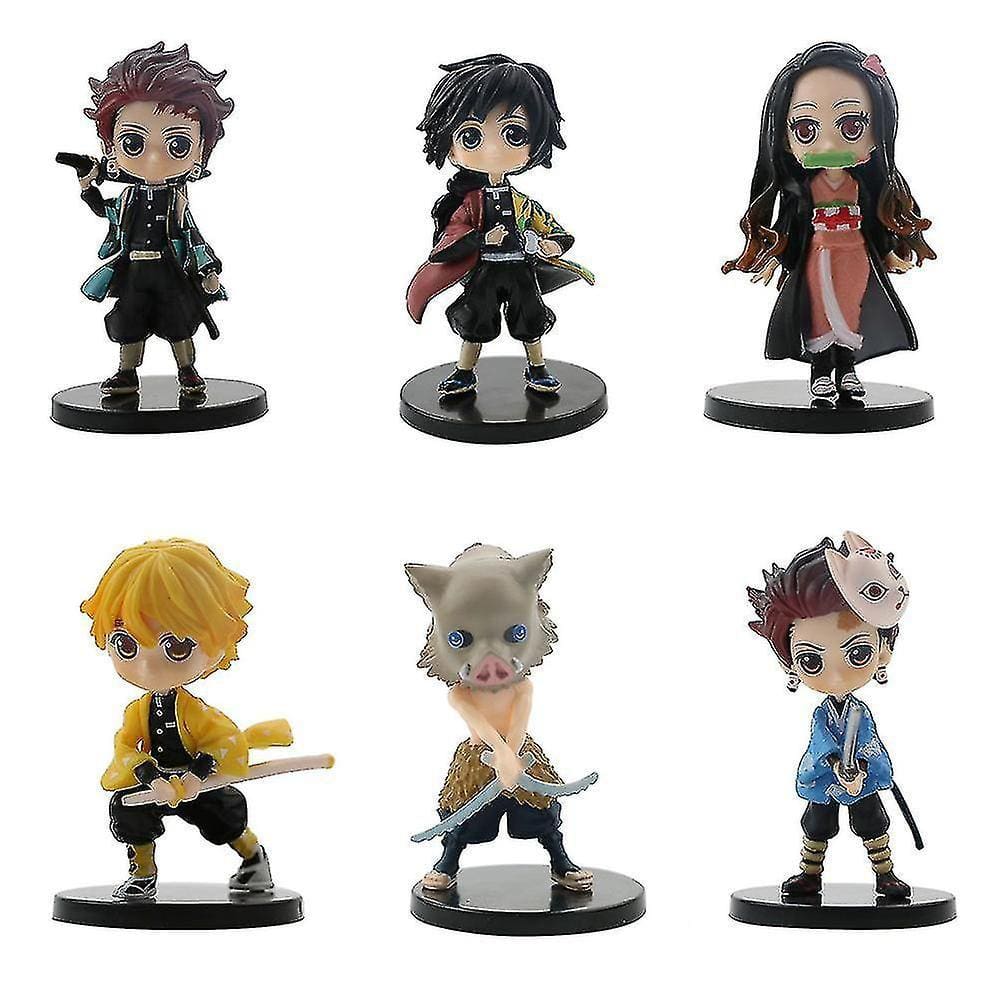 Anime 6pcs Demon Slayer: Crianças Brinquedos Doll Model-hh