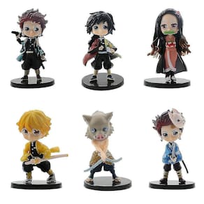 Anime 6pcs Demon Slayer: Crianças Brinquedos Doll Model-hh