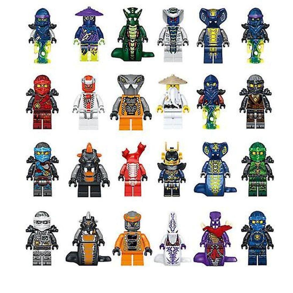 24pcs/ plástico mini ninjago figura brinquedo ninja cobras montar