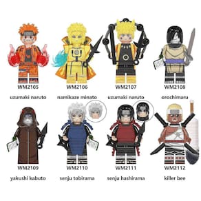 8pcs compatível com lego montado naruto série uzumaki na