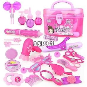 25 Dress-up Brinquedos de Maquiagem Infantil Rosa Princesa Cabeleireiro