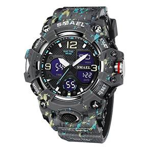 Relógio militar masculino SMAEL, relógio digital LED ao ar l