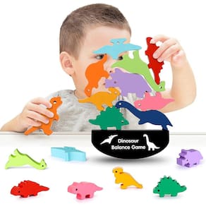 Brinquedos para meninos e meninas de 3 a 7 anos, Fronor Dinosaur Building Wooden Blocks STEM Montessori Educational Stacking Toys Brinquedos de aniver