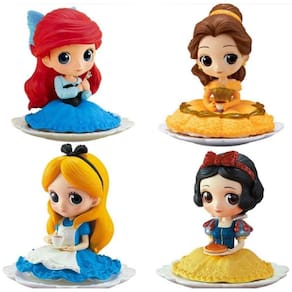 4pcs figura brinquedo branca de neve Alice sereia Cinderela sentado