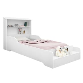 Cama Infantil Pequena Branca Liz Cambel Com Colchão Probel Guarda Costas