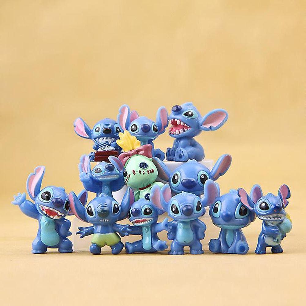 12pcs/lot Lilo e costurar figuras de ação desenhos animados figuras de pvc
