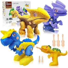 Brinquedos de dinossauro para crianças Take Apart Brinquedos de dinossauro com broca elétrica STEM Building Dinosaur Toys for Boys Girls Construction