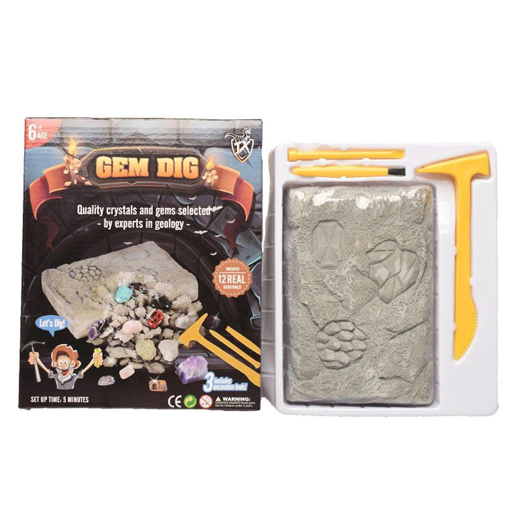 Criativo DIY Digging Crystal Pirate Treasure Archeology Brinquedo infantil