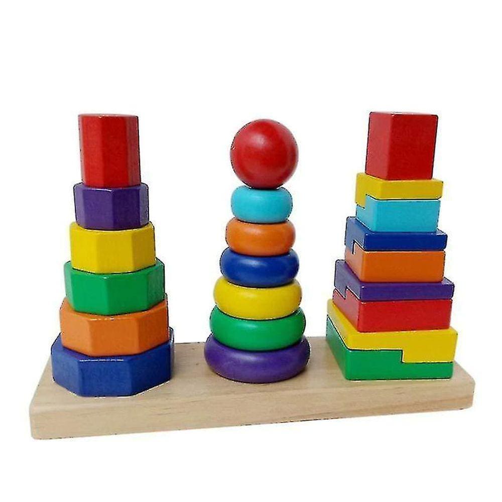 Crianças brinquedos educativos três pilares arco-íris conjunto de construção