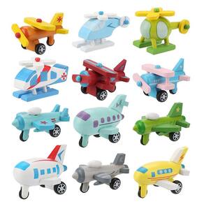 12pcs/set de madeira bebê criança desenhos animados carro de brinquedo aprendizagem precoce edu