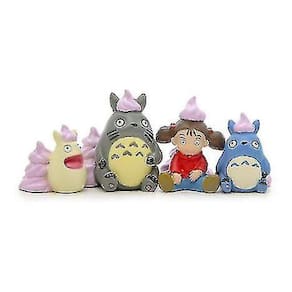 4pcs Hayao Miyazaki Meu Vizinho Bonito Totoro Mini Figura Brinquedos