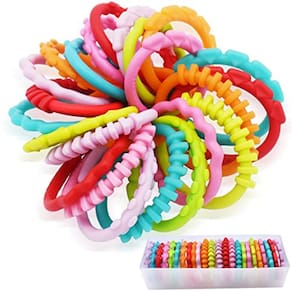 COLVWOFA 24 Pack Anéis de Bebê Link Brinquedos para Brinquedos Suspensos, Co