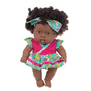 Black African Black Baby Cute Curly Black 20cm Vinyl Baby T