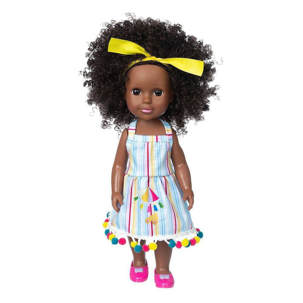 Black African Black Baby Cute Curly Black 35cm Vinyl Baby Toy
