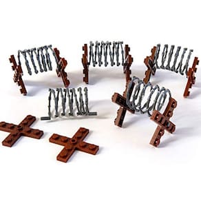 Minifiguras Trendyz - Fen de Arame Farpado de Defesa de Guerra Militar