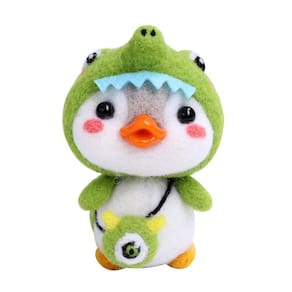 Pacote feito à mão da produção material dos feltros de lã do cutucão do teste padrão bonito do pinguim