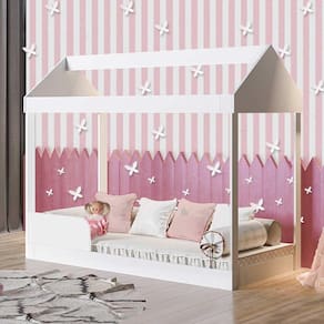Cama Casinha Infantil Montessoriana Branca Dakota Gabrielli