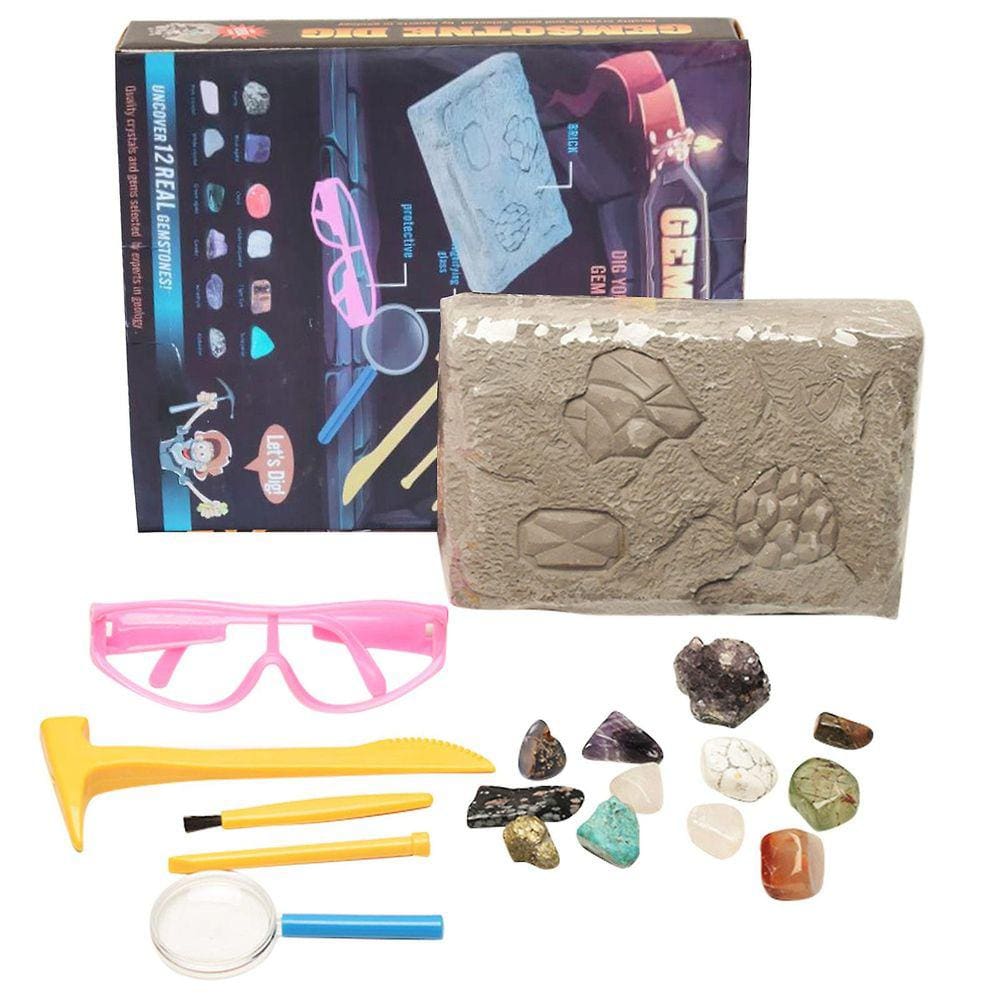 Criativo DIY Digging Crystal Pirate Treasure Archeology Brinquedo infantil