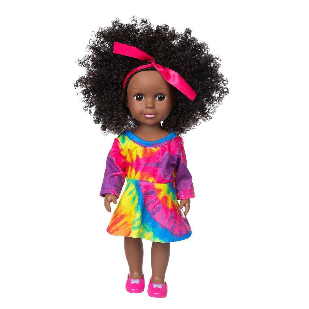 Black African Black Baby Cute Curly Black 35cm Vinyl Baby Toy