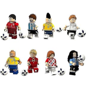 8pcs Copa do Mundo Futebol Building Blocks Portugal Messine Mar