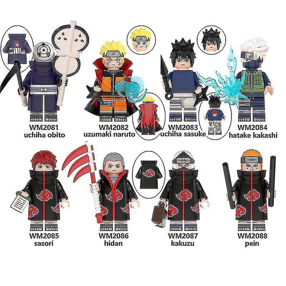 8pcs Naruto Series Criança montada Building Block Minif