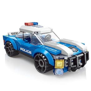 Blocos de quebra-cabeça de carro de polícia  com partículas de Lego Buil