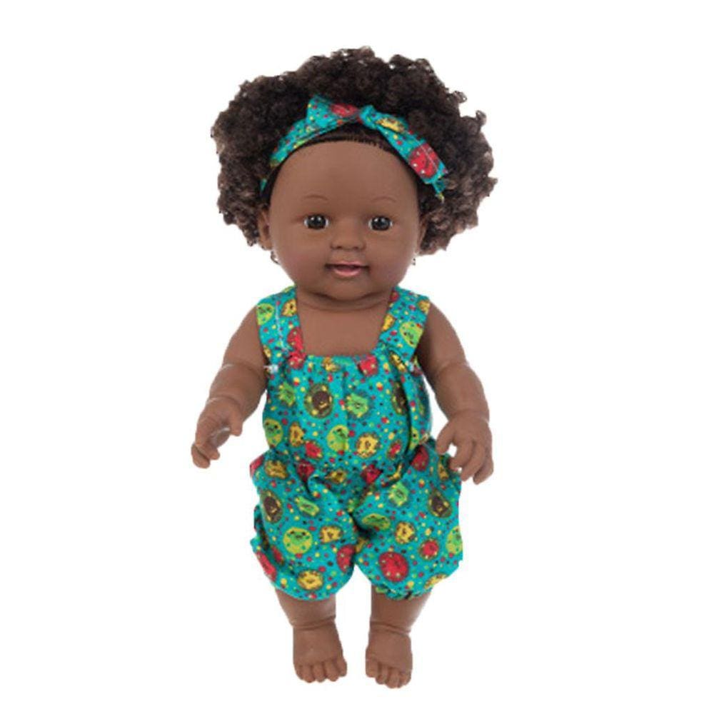 Black African Black Baby Cute Curly Black 30cm Vinyl Baby Toy