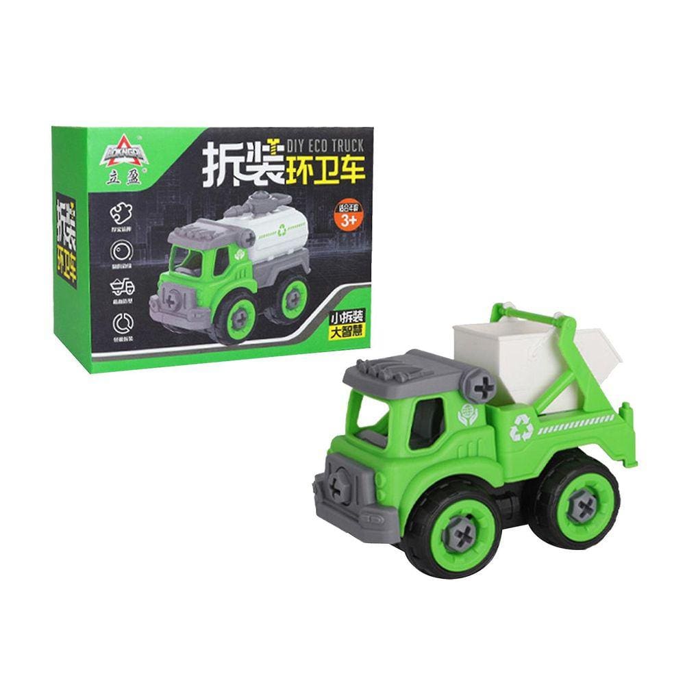 Kit de montagem de parafuso infantil para veículos com kit de construção de caminhão de lixo