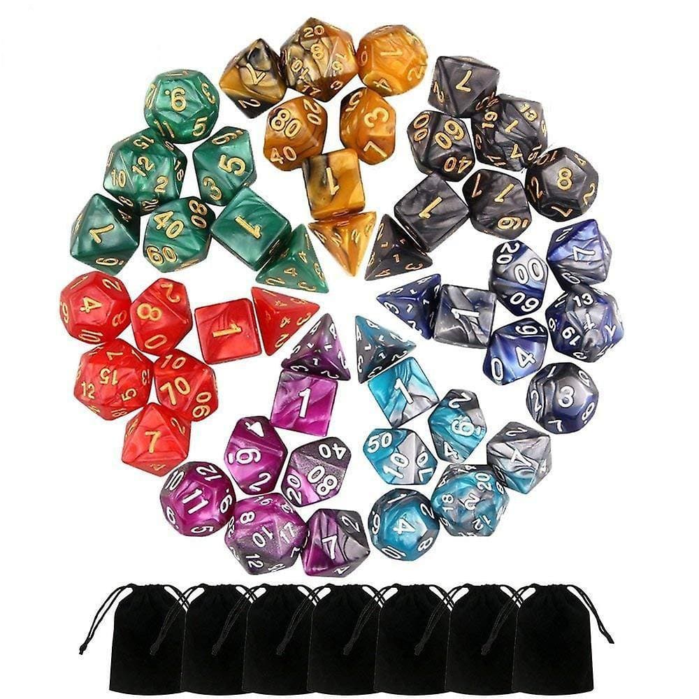49 dados poliédricos das dobro-cores dos PCes para jogos de mesa das masmorras e dos dragões