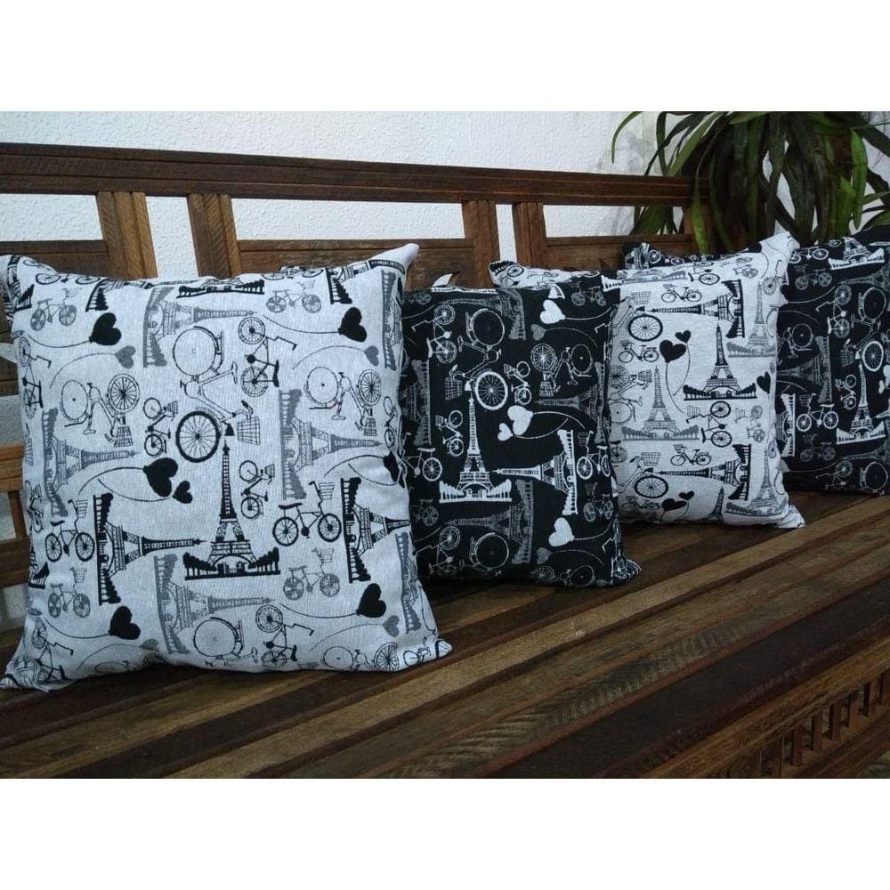 Capas de Almofadas Jacquard Paris 2 - Kit 4 Capas
