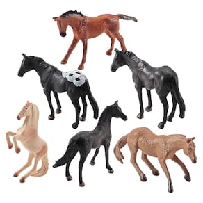 Conjunto de modelo animal Decoração de festa de aniversário Modelo feito à mão Brinquedos 6pcs