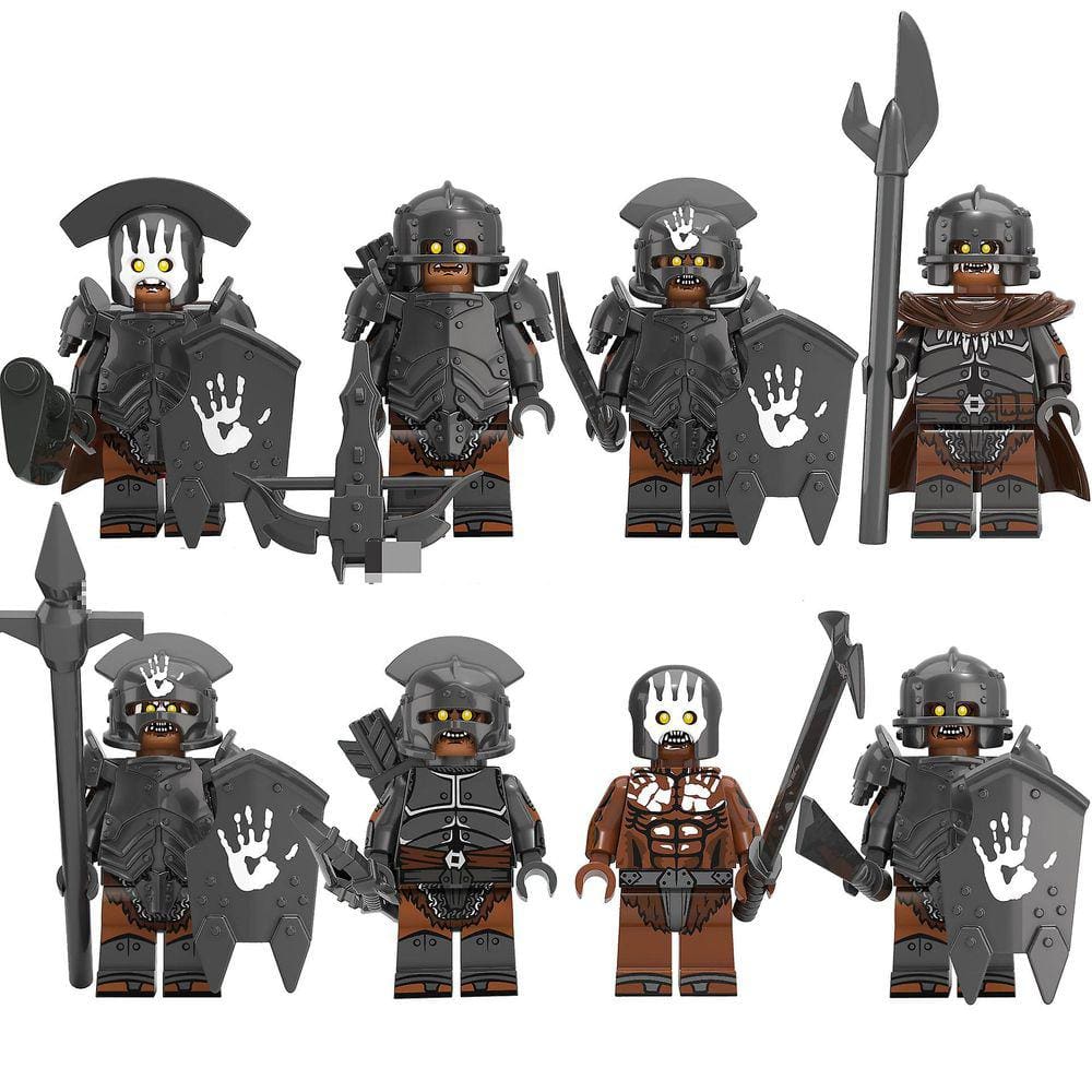 8pcs O Senhor dos Anéis Série Building Blocks Orc Forte