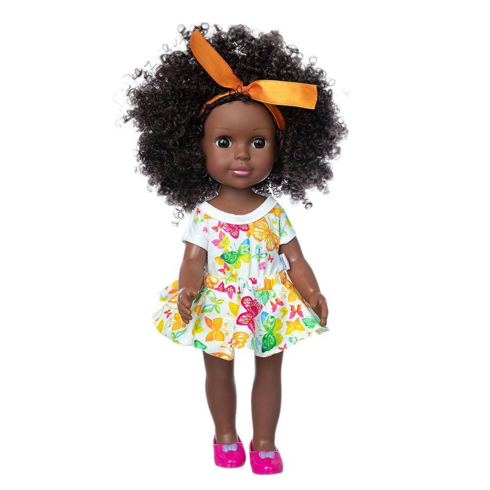 Black African Black Baby Cute Curly Black 14inch Vinyl Baby Toy