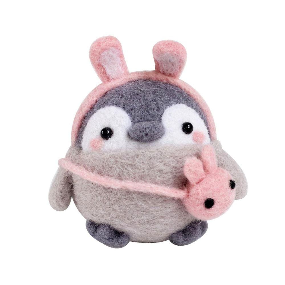 Pacote feito à mão da produção material dos feltros de lã do cutucão do teste padrão bonito do pinguim