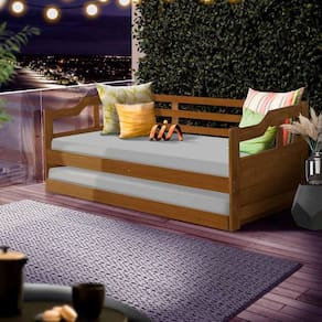 Sofá Cama Confortável Solteiro Madeira Maciça Castanho João Shop JM