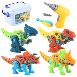 Tamanho grande desmontar brinquedos de dinossauro aprendendo brinquedos educativos conjuntos de construção com furadeira elétrica e 4 dinossauros pres