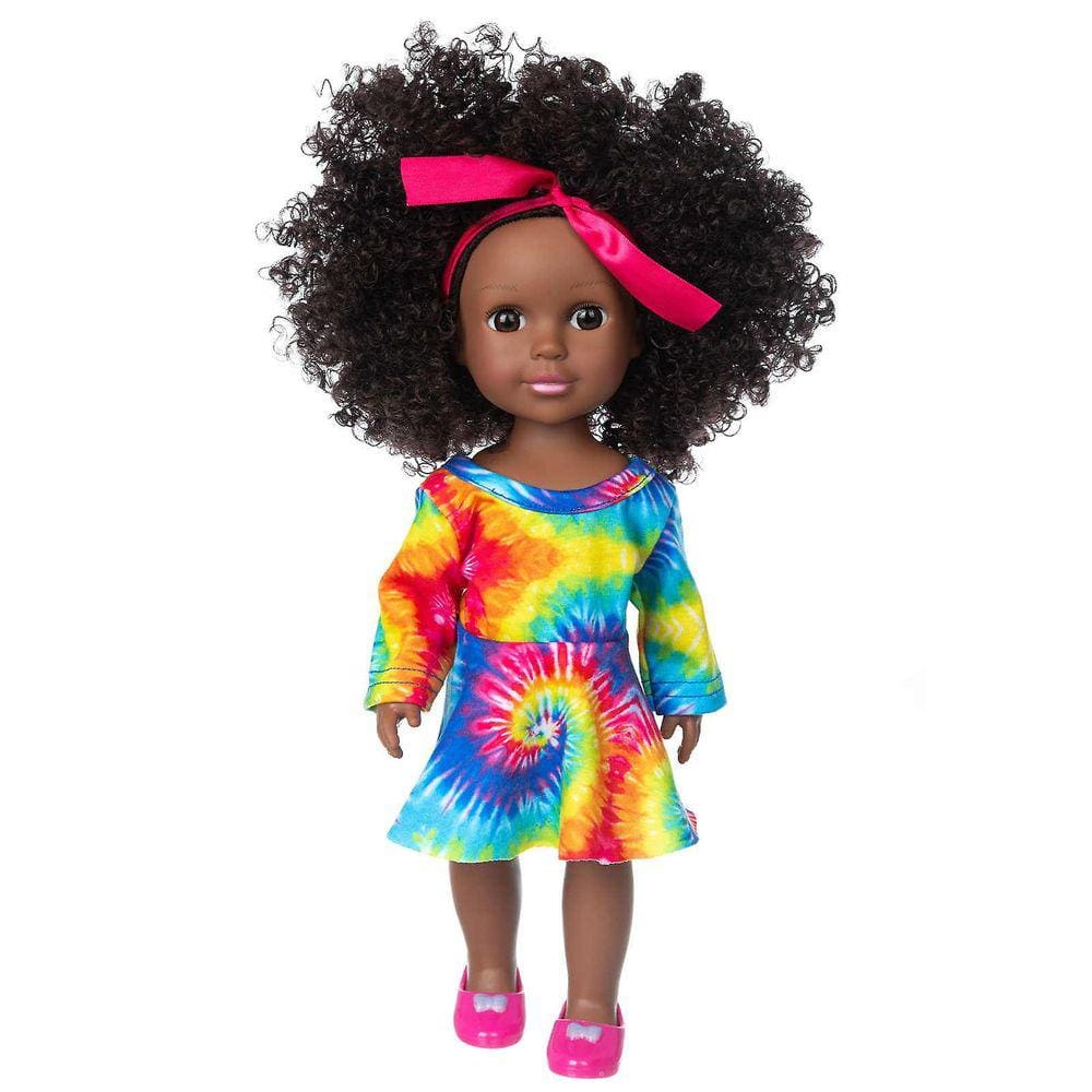 Black African Black Baby Cute Curly Black 35cm Vinyl Baby Toy