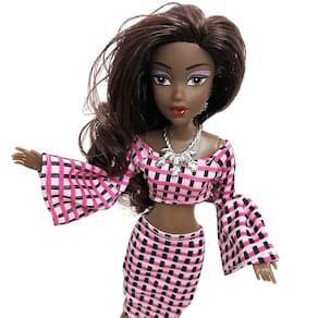 Brinquedo de boneca africana comum móvel para bebê Boneca preta Melhor brinquedo de presente