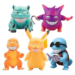 Pikachu Squirtle Bulbasaur Gengar Figura Toy 5pcs