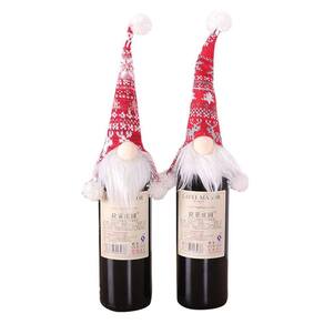 Decoração de Natal Boneca sem rosto Suporte para garrafa de vinho Saco de vinho Papai Noel
