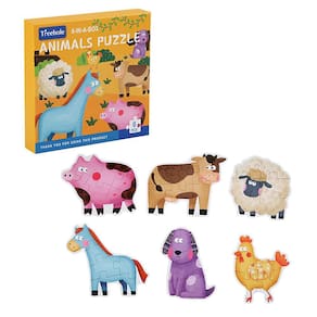 Treehole Animals Puzzle 6-in-a-box Set Big Size Montessori Early Educational Toys For Kids Learning